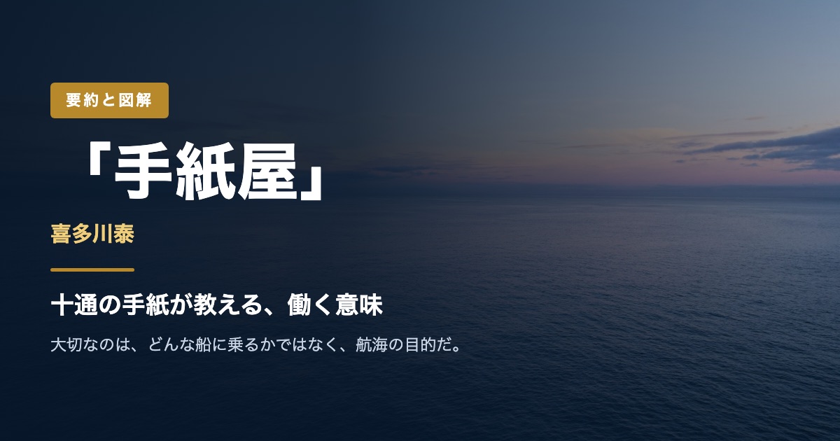 【要約】手紙屋（喜多川泰）｜十通の手紙が教える「働く意味」を図解9点で