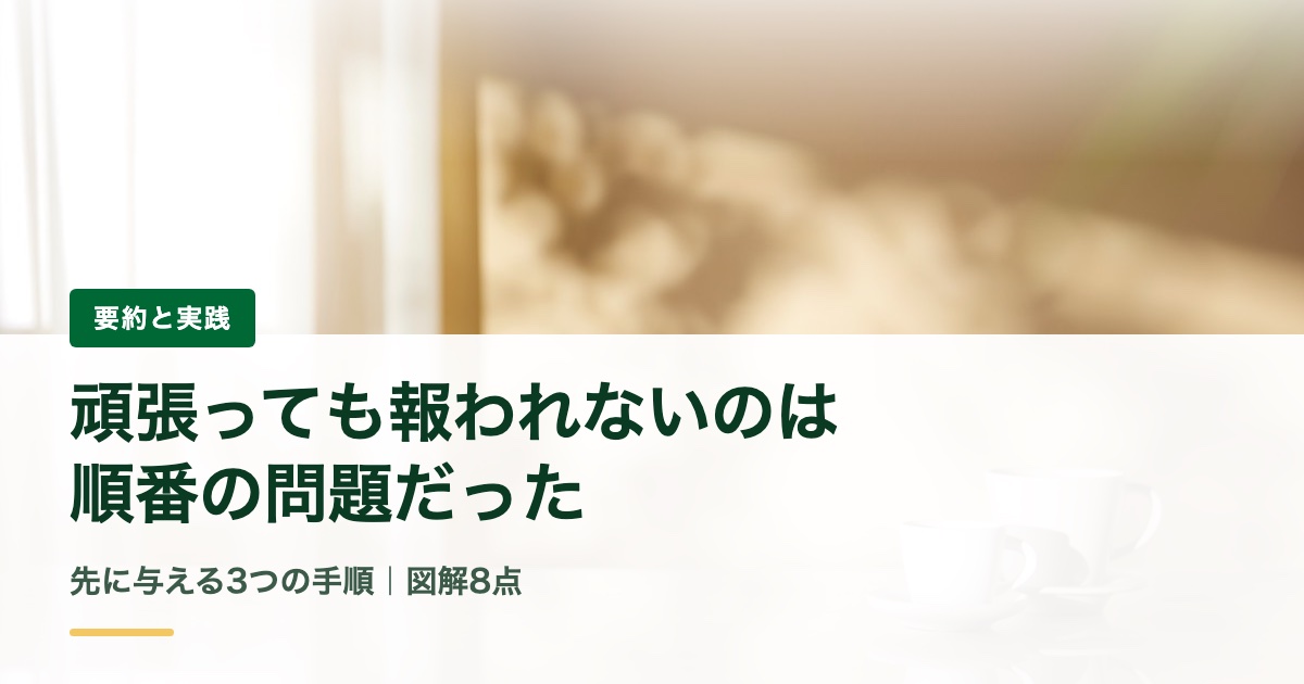 頑張っても報われないのは順番の問題という記事のアイキャッチ画像