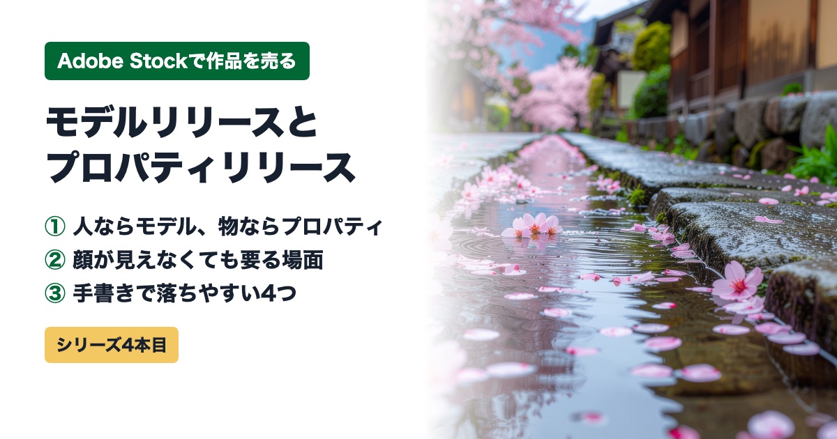 Adobe Stockのモデルリリースとプロパティリリースのアイキャッチ