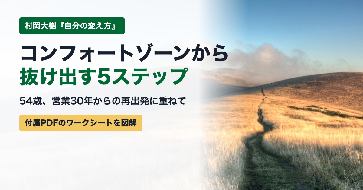 コンフォートゾーンから抜け出す5ステップ。村岡大樹『自分の変え方』の図解記事