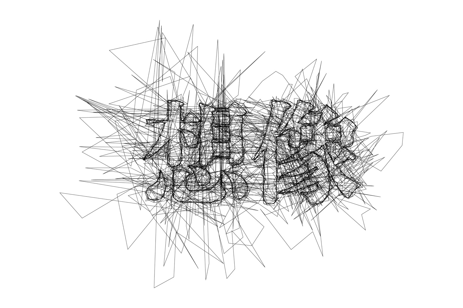 イラレのラフ効果とブレンドで作った、線を重ねた手書き風の文字「想像」